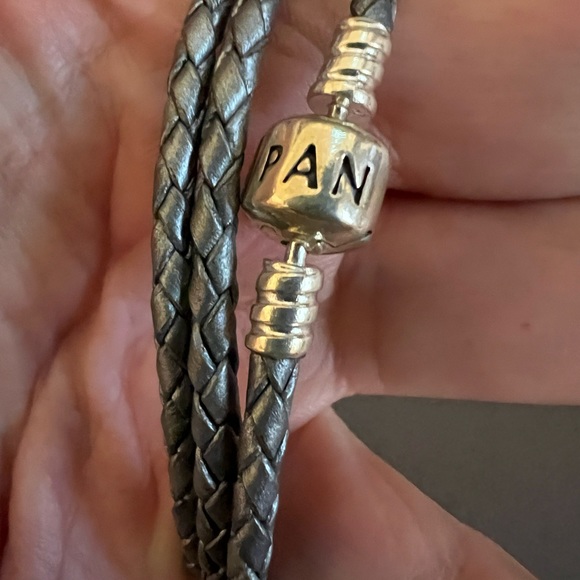 Like new. Authentic retired Pandora leather necklace/triple wrap bracelet. - Picture 3 of 6